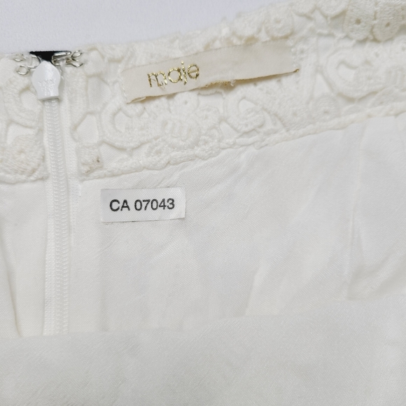 Maje Ivory Crocheted Front Pockets High Low Skirt - Picture 5 of 8